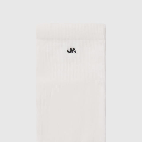 White premium Pima cotton Anytime Socks with logo, soft and breathable.