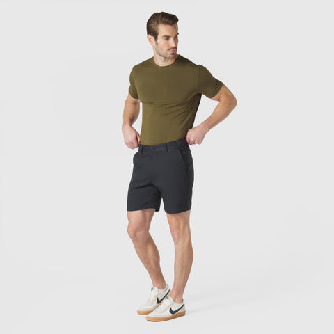 Jetsetter Tech Short 3-Pack in green top and black shorts worn by a male model.