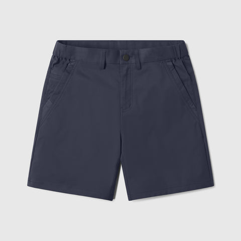 Jetsetter Tech Short in navy with innovative fabric and consistent fit.