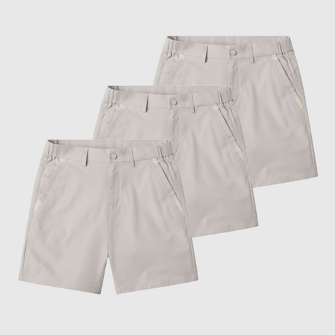 Jetsetter Tech Short 3-Pack in light beige, innovative fabric, consistent fit.