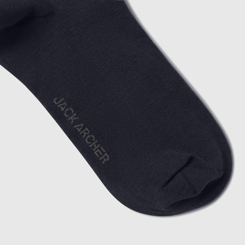 Silky black Anytime Socks made from premium Pima cotton for comfort.