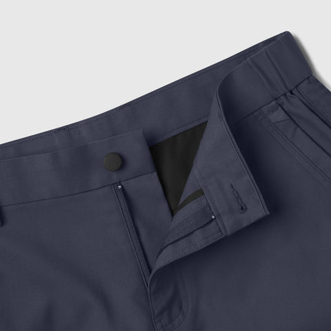 Close-up view of Jetsetter Tech Short with innovative fabric and consistent fit.