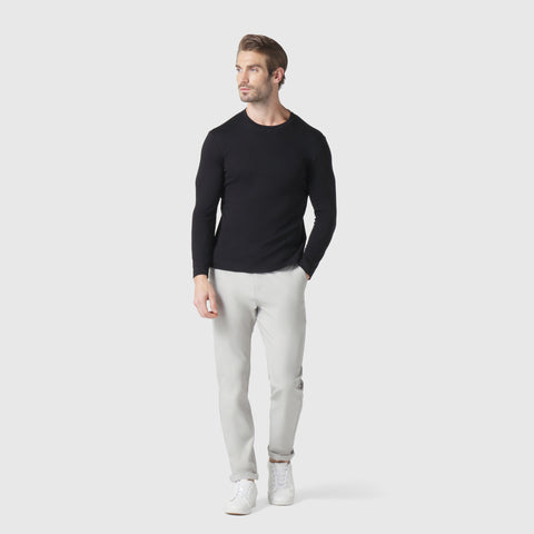 Precision Long Sleeve Tee made from organic cotton, shown on model.