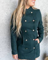 Ruby Double Breasted Pea Coat - Emerald