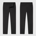 Slim fit black Jetsetter Tech Pant, wrinkle-free, anti-odor, and stain repellent with reflective tape detail.