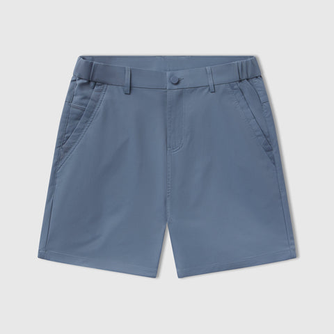 Jetsetter Tech Short in blue, innovative fabric, consistent fit.