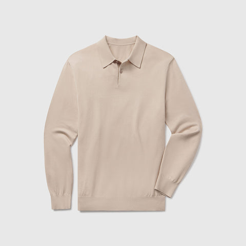 Legacy Polo Sweater in premium viscose blend knitwear.