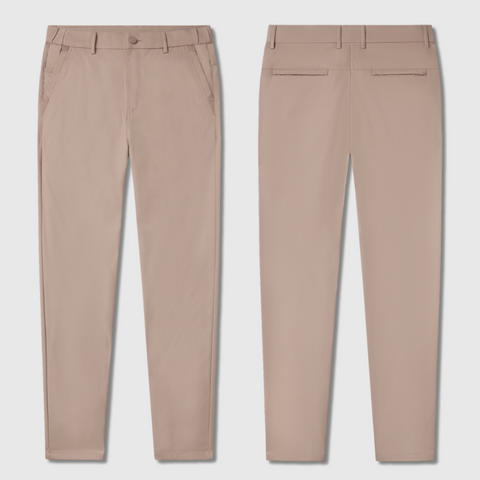 Slim fit Jetsetter Tech Pant 3-pack in beige, featuring travel-friendly design and durable microfiber fabric.