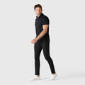 Slim fit Jetsetter Tech Pant in black, showcasing premium stitch and travel-friendly comfort.