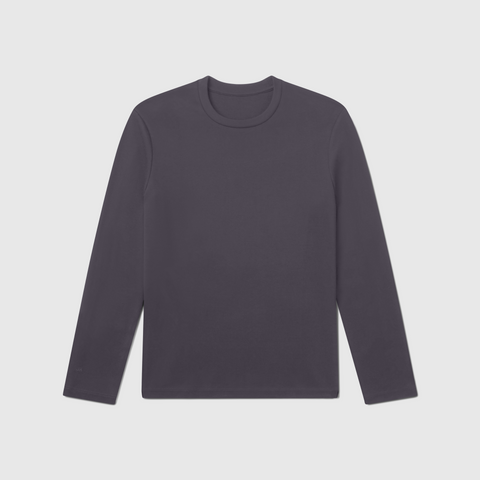 Precision Long Sleeve Tee in organic cotton, hypoallergenic and wrinkle-resistant.