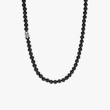 Sterling Silver & Black Onyx Beaded Necklace
